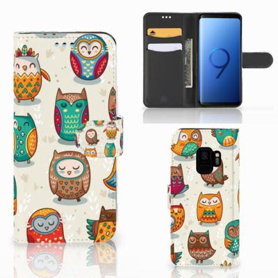 Samsung Galaxy S9 | Telefoonhoesje | Met pasjeshouder | Vrolijke Uilen