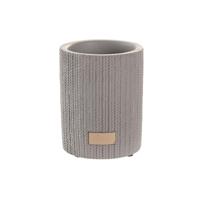 Glas DKD Home Decor Grijs Cement 8 x 8 x 10 cm