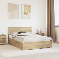 Bedframe met hoofdeinde Sonoma Eiken 140 x 190 cm Bewerkt hout