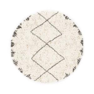 Boho&me Rond hoogpolig vloerkleed berber Artisan - wit|grijs - 200 cm