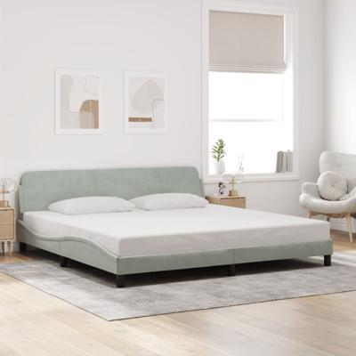 Bedframe zonder matras 200x200 cm fluweel lichtgrijs