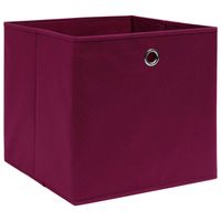 The Living Store Inklapbare opbergboxen - Nonwoven stof - 32 x 32 x 32 cm - Donkerrood - thumbnail