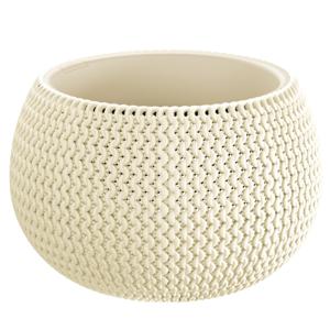 Plantenpot/bloempot Splofy - creme wit - kunststof - D29 x H20 cm - binnen/buiten pot