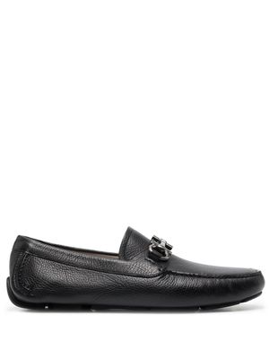 Ferragamo mocassins Gancini en effet grainé - Noir