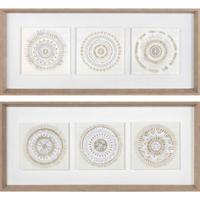 Schilderij DKD Home Decor 61 x 3,8 x 26 cm 63,5 x 4 x 28,6 cm Cirkels Scandinavisch (2 Stuks)