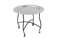 Side table MARRAKESH 60cm silver hammer stroke design afneembaar blad - 44346 Side table MARRAKESH 60cm silver hammer stroke design afneembaar blad - 44346
