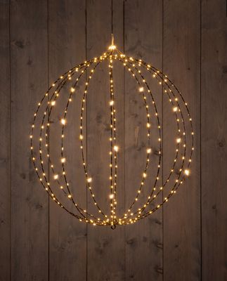 Metal 60 cm 3D Ball Black With 288 Led Flash Classic Warm - Annas collection