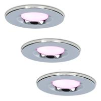 Set van 3 Venezia Smart inbouwspots - IP65 waterdicht - 6 Watt 450 lumen - Wifi + Bluetooth - RGBWW - Google Home, Amazon Alexa en Siri - Chroom - Badkamer, binnen en buiten