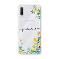 Gele bloemen: Samsung Galaxy A70 Transparant Hoesje
