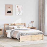 Bedframe met hoofdbord massief grenenhout 160x200 cm
