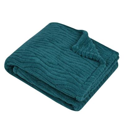 Stof Textiles Plaid/bankdeken/bedsprei Columbia - zeeblauw - 180 x 220 cm - 2 persoons