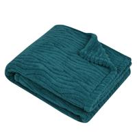 Stof Textiles Plaid/bankdeken/bedsprei Columbia - zeeblauw - 180 x 220 cm - 2 persoons
