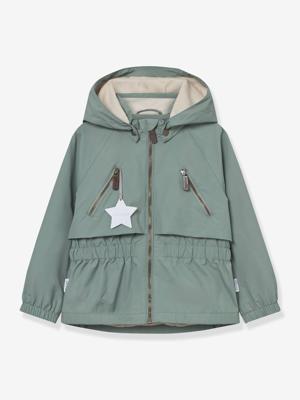 Waterdichte meisjesjas voor het tussenseizoen met fleecevoering MATALGEA MINI A TURE saliegroen