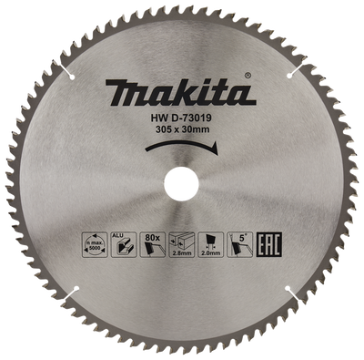 Makita Accessoires Afkortzaagblad Aluminium | Standaard, 305x30x2,8 80T 5g - D-73019 D-73019