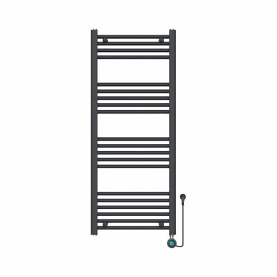 Viidako - Elektrische Handdoekradiator - Met thermostaat - 1200x500 mm - Mat zwart - 500 Watt