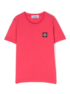 Stone Island Junior t-shirt en coton à patch logo - Rose