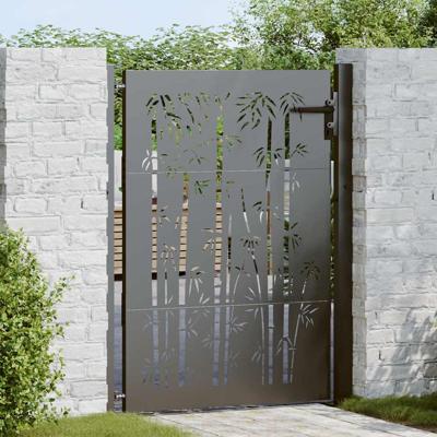 Tuinpoort, Tuinpoort 105x75 cm Cortenstaal Bamboe Ontwerp Zwart