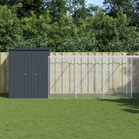 Kippenhok met ren 165x863x181 cm gegalvaniseerd staal antraciet