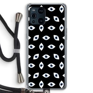 Eyes pattern: Oppo Find X3 Transparant Hoesje met koord