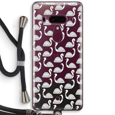 Zwanen: HTC U12+ Transparant Hoesje met koord
