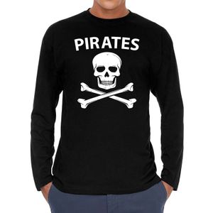 Pirates long sleeve t-shirt zwart voor heren