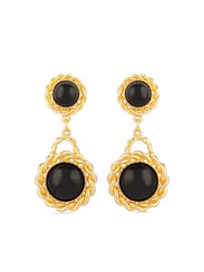 Susan Caplan Vintage boucles d'oreilles Rediscovered By Susan Caplan (années 1980) - Noir