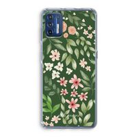 Botanical green sweet flower heaven: Motorola Moto G9 Plus Transparant Hoesje