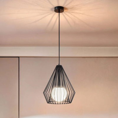Hanglamp metaal en opaalglas E27 fitting &apos;Kommora&apos; 31 cm