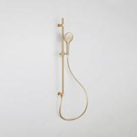 Fortifura Calvi Glijstangset - geïntegreerde wandaansluitbocht - doucheslang glad- ronde handdouche - Geborsteld Messing PVD (Goud) SW1111531/SW728176//SW799449 Fortifura Calvi Glijstangset - geïntegreerde wandaansluitbocht - doucheslang glad- ronde handdouche - Geborsteld Messing PVD (Goud) SW1111531/SW728176//SW799449
