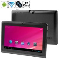 Q88 Tablet PC 7.0 inch 512 MB + 8 GB Android 4.0 360 graden Menu roteren Allwinner A33 Quad Core omhoog tot 1 5 GHz WiFi Bluetooth(Black)