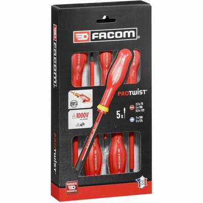 Schroevendraaierset Facom Protwist Isolated 1000V AT5VE.PB Plat Pozidriv 5 Onderdelen