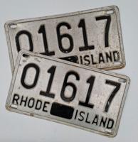 Rhode Island 1950s Kentekenplaten (Set) - Origineel