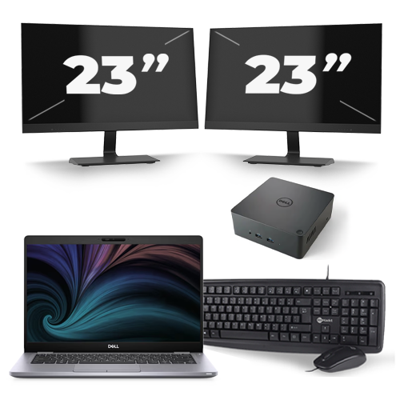 Dell Latitude 5310 - Intel Core i7-10e Generatie - 13 inch - 16GB RAM - 256GB SSD - Windows 11 + 2x 23 inch Monitor
