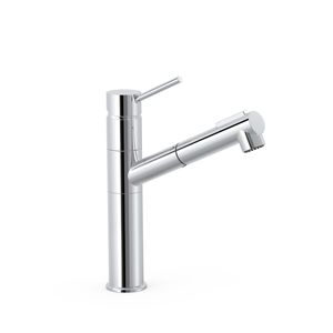 Keukenkraan Tres Cocina Chroom | Opbouw | Mengkraan | Uitrekbare sproeier | 1-hendel | Rond | Chroom
