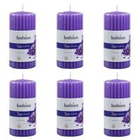Bolsius Geurkaarsen geribbeld 6 st 120x58 mm lavendel - thumbnail