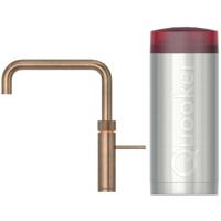 Quooker Fusion Square Keukenkraan Set - Kokend Warm- en Koud Water - Messing Patina - Inclusief COMBI+ Reservoir