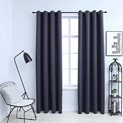VidaXL Gordijnen verduisterend met ringen 2 st 140x225 cm antraciet