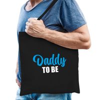 Daddy to be cadeau katoenen tas zwart voor heren - Cadeau aanstaande papa - thumbnail