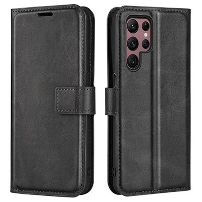 Lunso - Samsung Galaxy S23 Ultra - cover bookcase hoes - Zwart