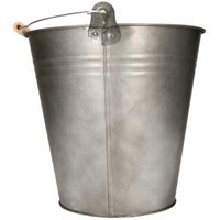 Plantenpot/Bloempot/Emmer - zink - donkergrijs - D28 x H27 cm