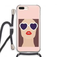 Red lips: iPhone 7 PLUS Transparant Hoesje met koord