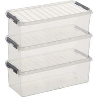 3x Opberg boxen/opbergdozen 9,5 liter 48 x 19 x 14 cm kunststof