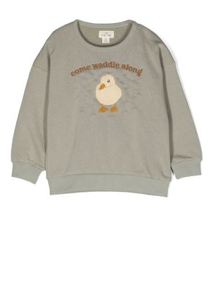 Konges Sløjd sweat à logo canard brodé - Gris