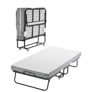 VEVOR Rollaway Bed Opvouwbaar bed met 12,5 cm schuimmatras Opvouwbaar metalen bed