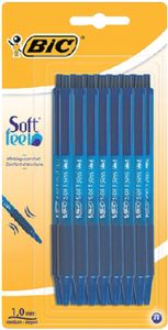 Balpen Bic Soft Feel Clic Grip blauw medium blister ÃƒÆ' 15st