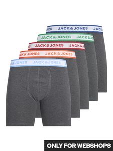 Jack & Jones Jack & Jones Heren Boxershort JACMILO Boxer Briefs 5-Pack Grijs