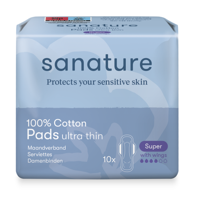 Maandverband super 100% katoen 10 Stuks