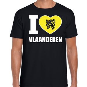 Shirt met tekst I love Vlaanderen zwart heren 2XL  -