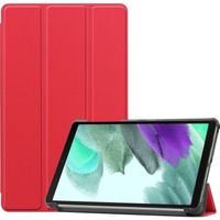 Basey Samsung Galaxy Tab A7 Lite Hoesje Kunstleer Hoes Case Cover -Rood