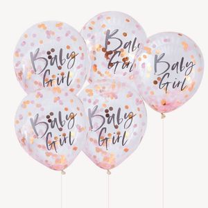 Confetti Ballonnen Baby Girl (5st)
